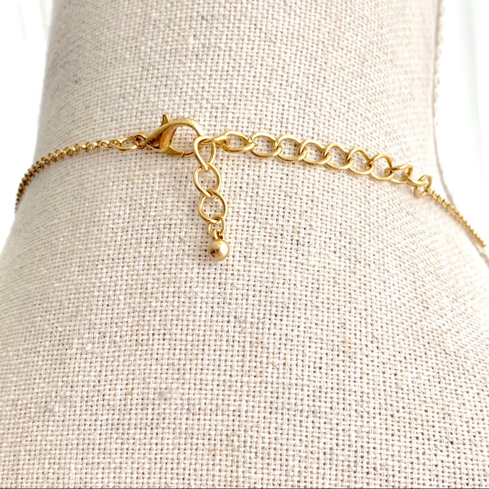 SOLD Dainty gold bead charm layering necklace - Picture 2 of 5